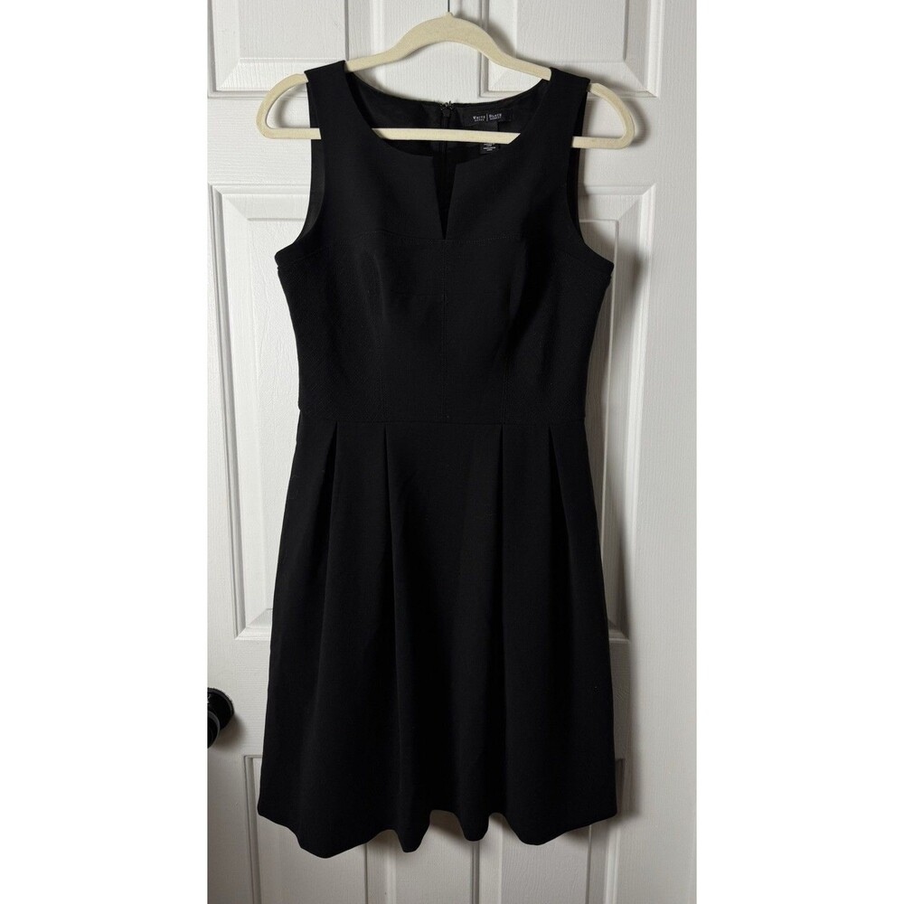 WHBM Womens Size 8 Black Knee Length Fit & Flare LBD Sleeveless Cocktail Dress